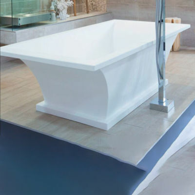 Show details for Crystallite Flute Freestanding Bath W/ Plinth 1825 x 905 Picture of Crystallite Flute Freestanding Bath W/ Plinth 1825 x 905