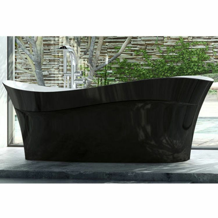 Picture of Victoria + Albert Pescadero F/Stand Oval Bath Black1695 x 798