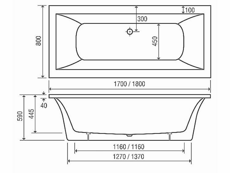 Picture of Bergamo 1800 x 800 Free Standing Acrylic Skirted Bath