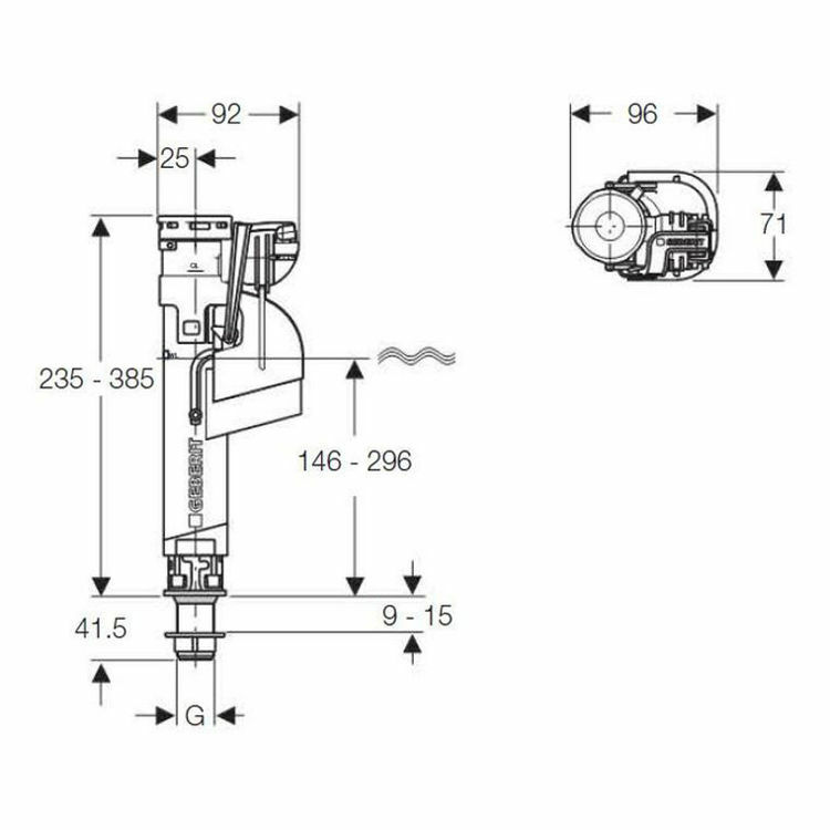 Picture of Geberit Fill Valve Type 360 Bottom Inlet 1/2''