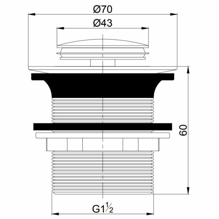 Picture of Gio Matt Black Pop Up Bath Waste (Long)