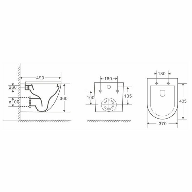 Picture of Gio Alvito Rimless Wall Hung Pan with Soft Close Seat