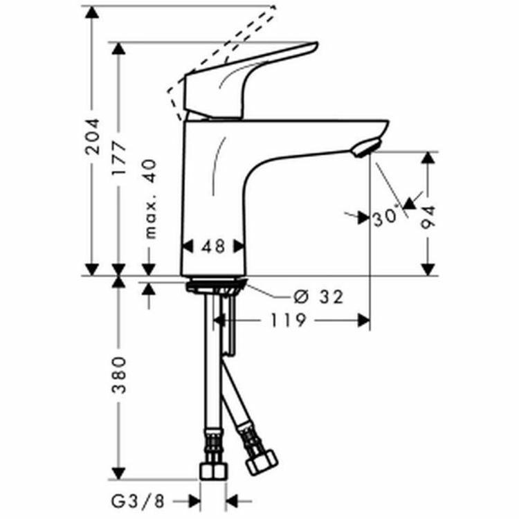 Picture of Hansgrohe Decor 100 Single Lever Basin Mixer