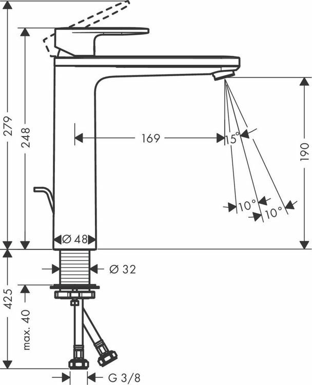 Picture of Hansgrohe Vernis Blend Tall 190 mm Basin Mixer
