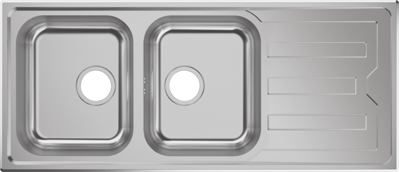 Show details for Hansgrohe Deep Drawn S310-F710 Built-in Double Sink with Manual Set (1160 x 500 x 204) Picture of Hansgrohe Deep Drawn S310-F710 Built-in Double Sink with Manual Set (1160 x 500 x 204)
