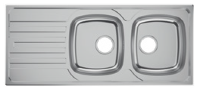 Show details for Hansgrohe S210-F720 Built-in Double Sink (1160 x 500 x 170) Picture of Hansgrohe S210-F720 Built-in Double Sink (1160 x 500 x 170)
