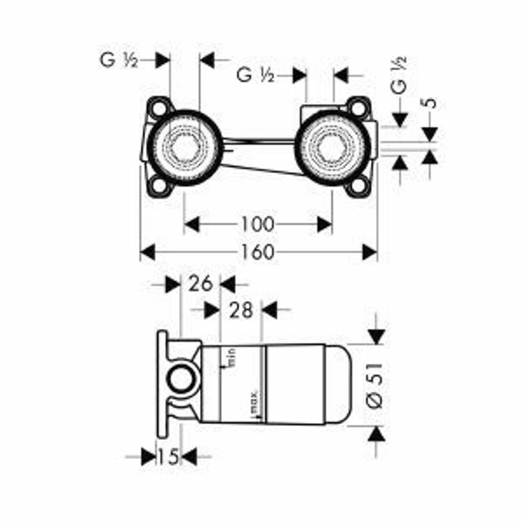 Picture of Hansgrohe iBox for Basic Set Single Lever Basin Mixer for Concealed Installation Wall-Mounted