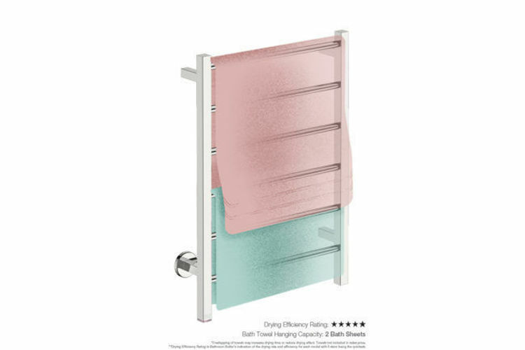 Picture of Bathroom Butler Contour 6 Bar 530 mm Straight Heated Towel Rail with PTSelect Switch
