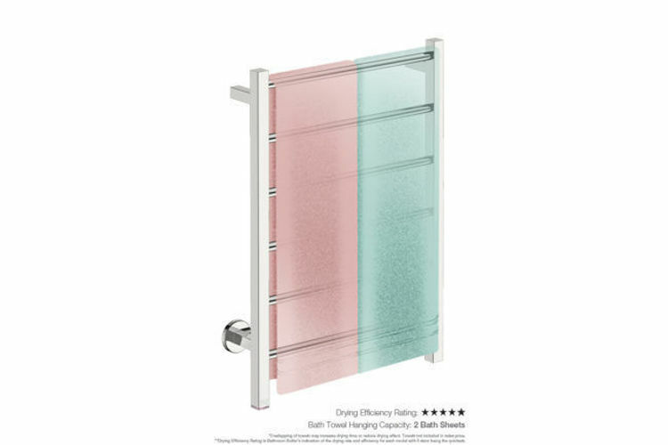 Picture of Bathroom Butler Contour 6 Bar 530 mm Straight Heated Towel Rail with PTSelect Switch