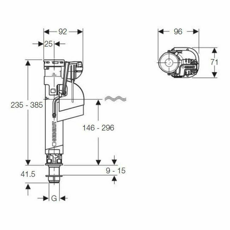 Picture of Geberit Fill Valve Type 360 Bottom Inlet 1/2''