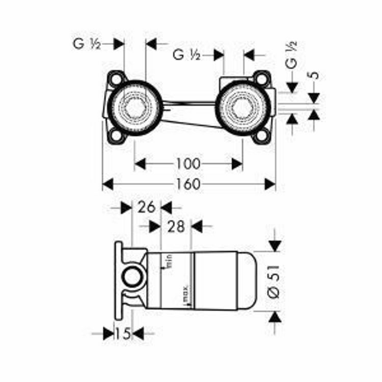 Picture of Hansgrohe iBox for Basic Set Single Lever Basin Mixer for Concealed Installation Wall-Mounted
