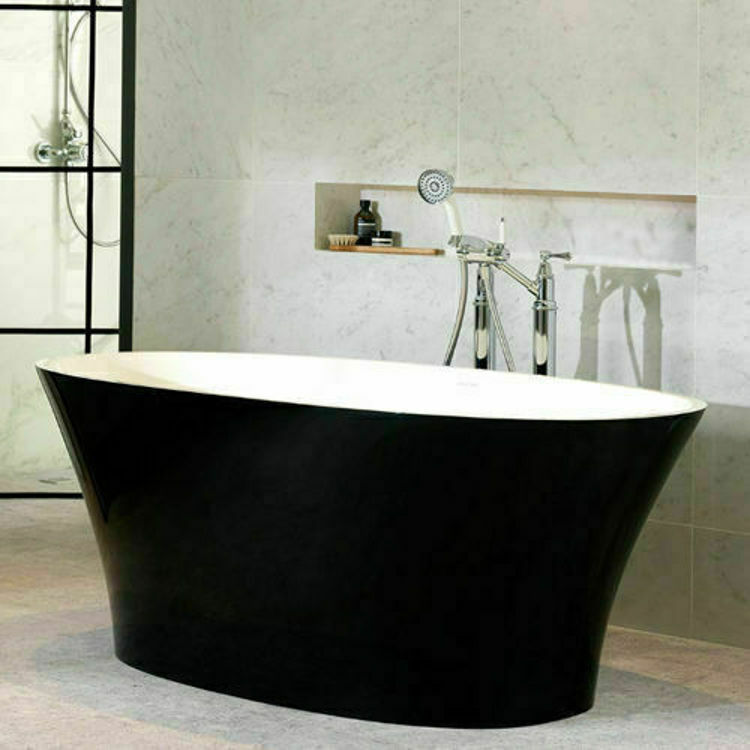 Picture of Victoria + Albert Ionian F/Stand Oval Bath Black 1701 x 793