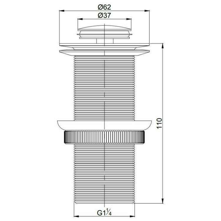 Picture of Gio Matt Black Long Pop Up Basin Waste 32 x 110 mm (Un-Slotted)