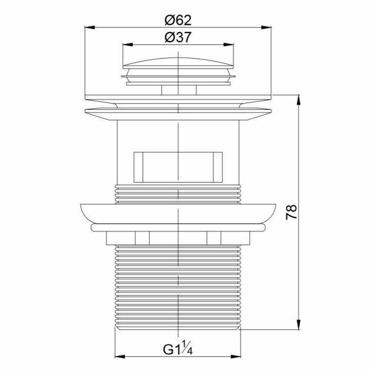 Picture of Gio Matt Black Pop Up Basin Waste (Slotted)