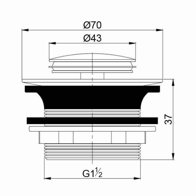 Picture of Gio Matt Black Pop Up Bath Waste