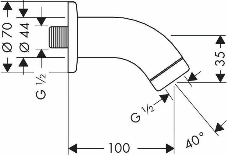 Picture of Hg Thick Shower Arm 100 mm 27438000