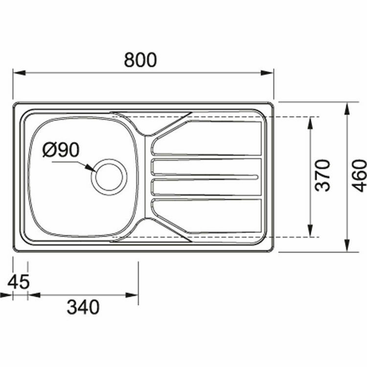 Picture of Nouveau Nvn 611 Single Bowl 800 x 460 x 149
