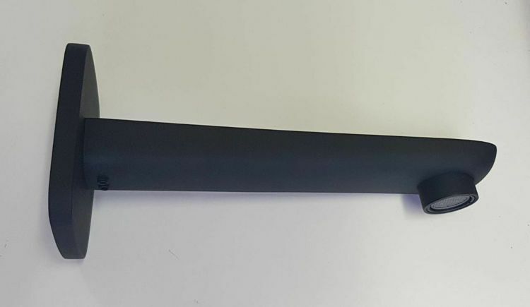 Picture of SQUARE WALL SPOUT W/ ROUNDED BOTTOM (BLACK)