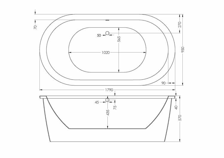 Picture of BERLIN F/S SKIRTED BATH 1800 x 950