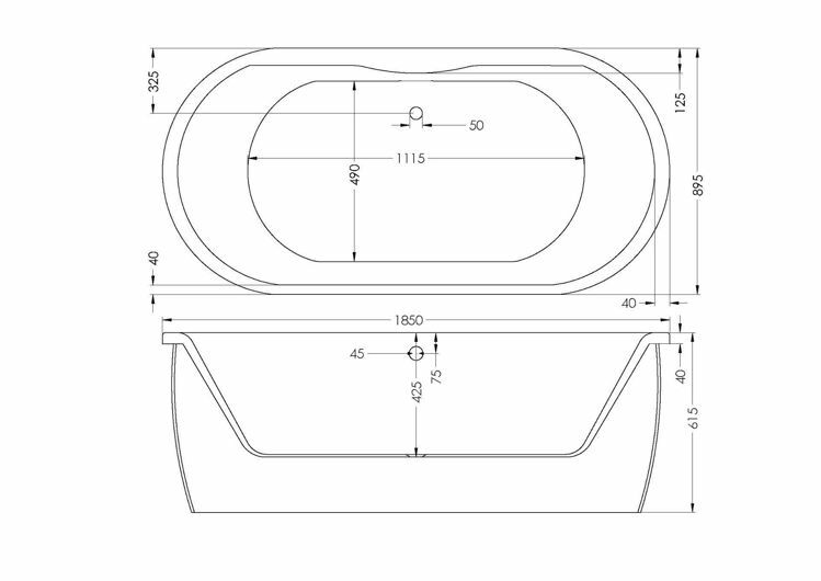 Picture of EDINBURGH F/S SKIRTED BATH 1850 x 900