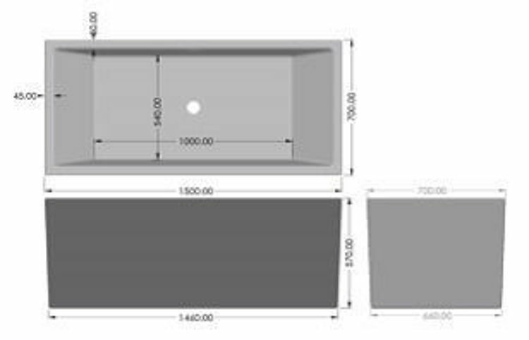 Picture of Zador Free Standing One Piece Acrylic Bath 1500 x 700 mm